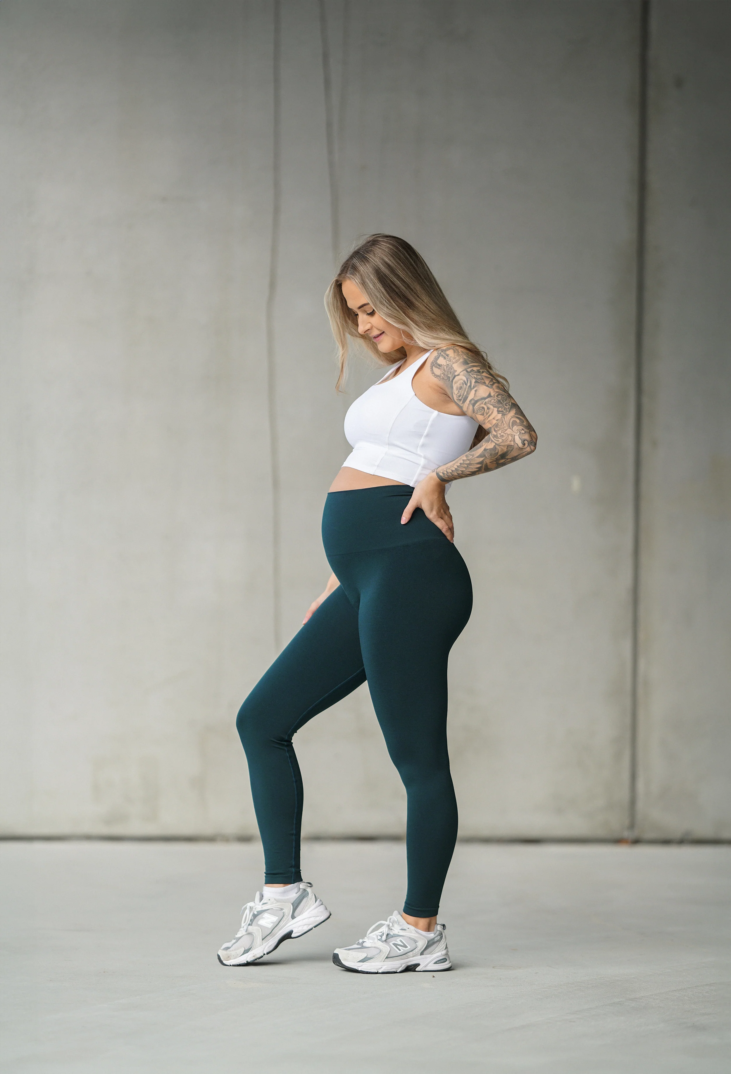 BASE Maternity Tights - Sea Green - Image 2