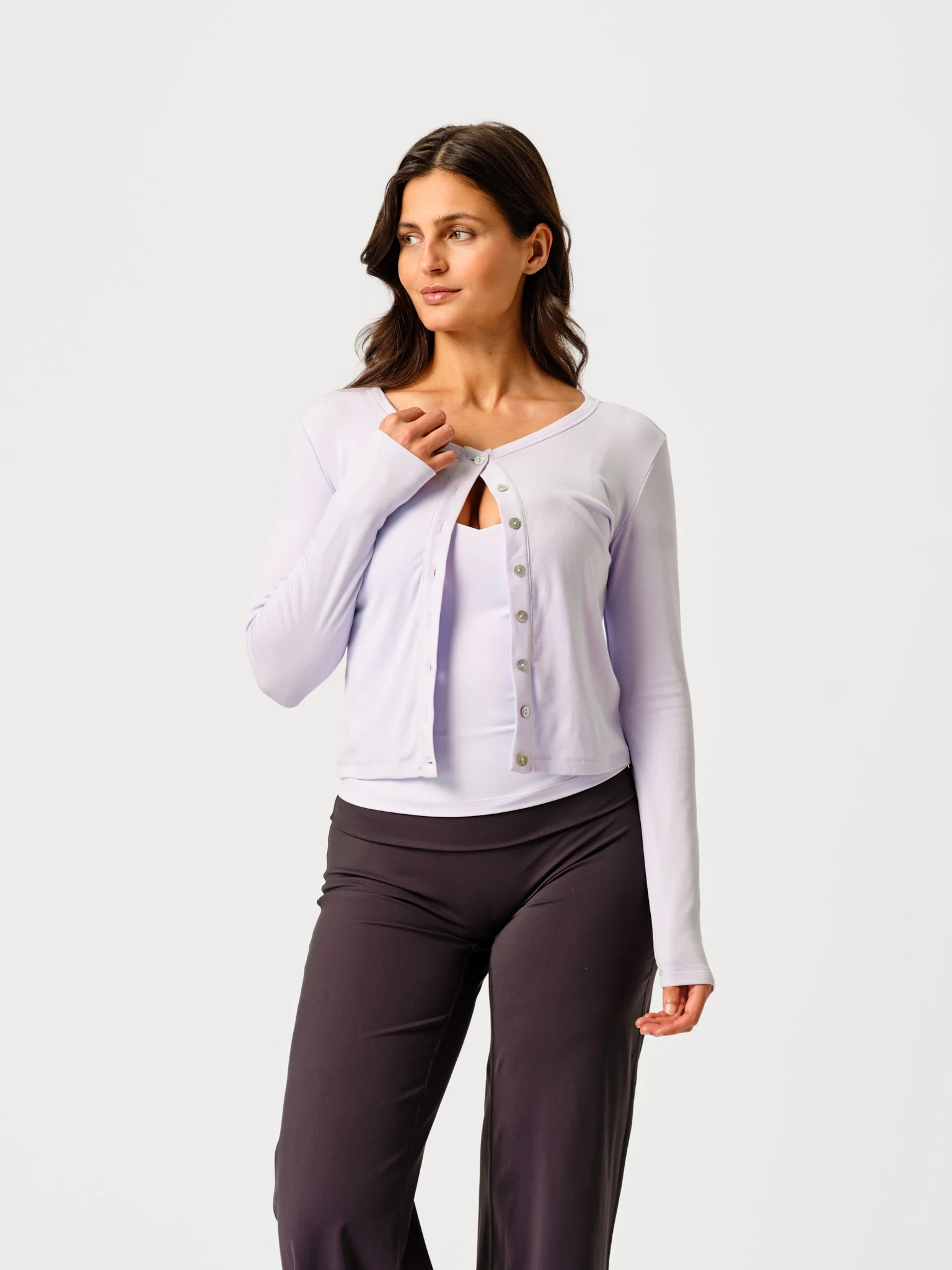 Cardigan button up Lavender - Image 2