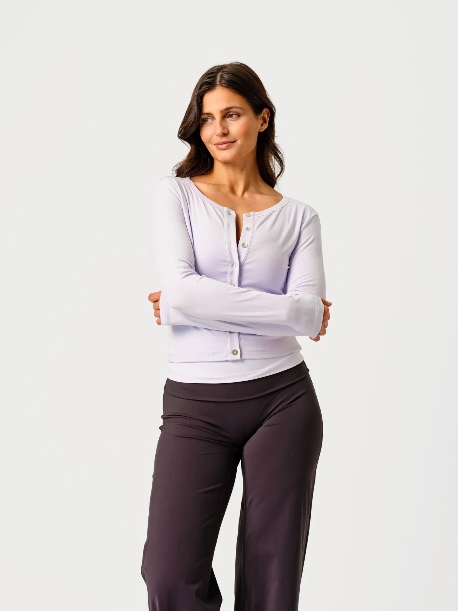 Cardigan button up Lavender - Image 3
