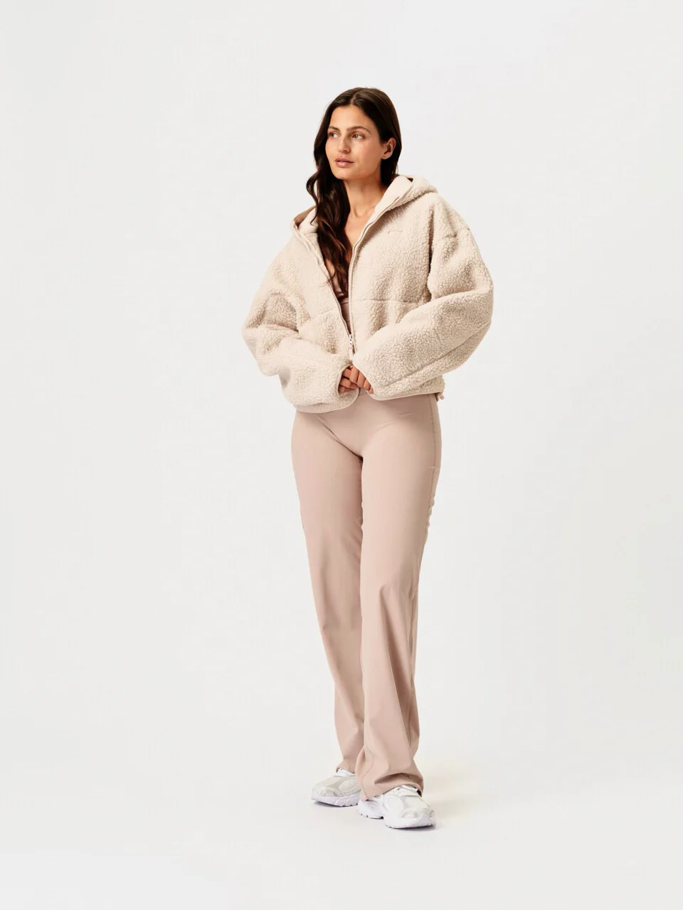 Pile Hood Jacket Beige - Image 2