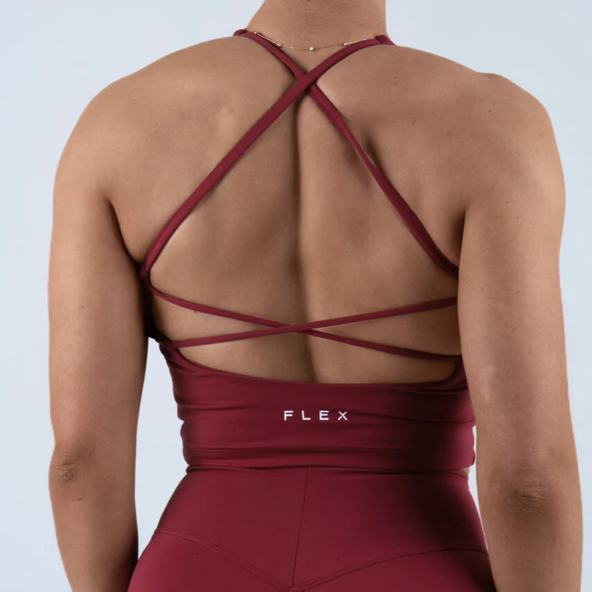 Opule Open Cross Top - Burgundy - Image 3