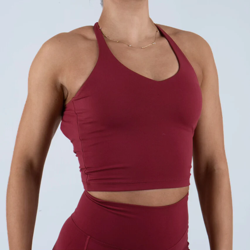 Opule Open Cross Top - Burgundy - Image 4