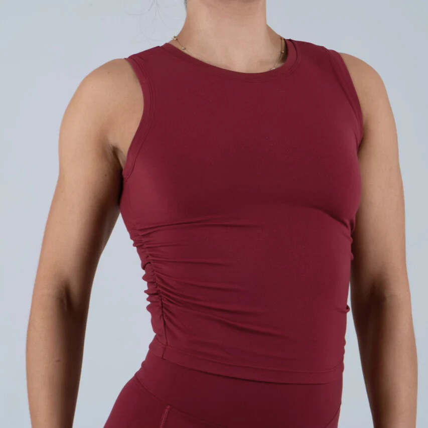 Opule Scrunch Top - Burgundy - Image 4