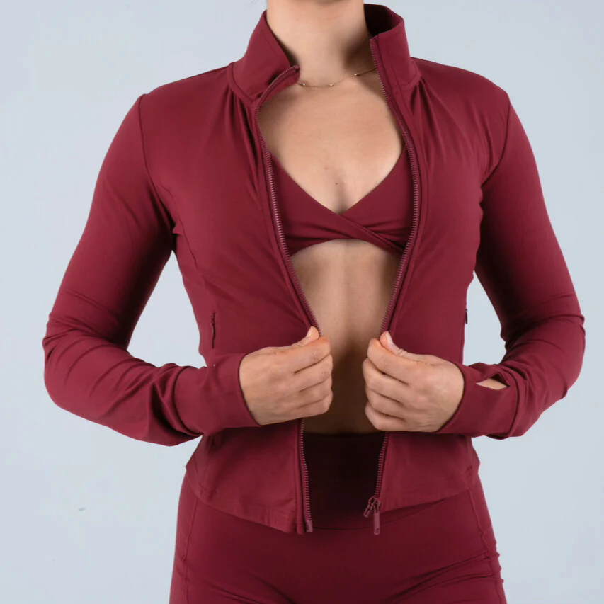 Opule Shape Jacket - Burgundy - Image 3