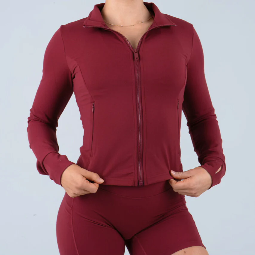 Opule Shape Jacket - Burgundy - Image 4