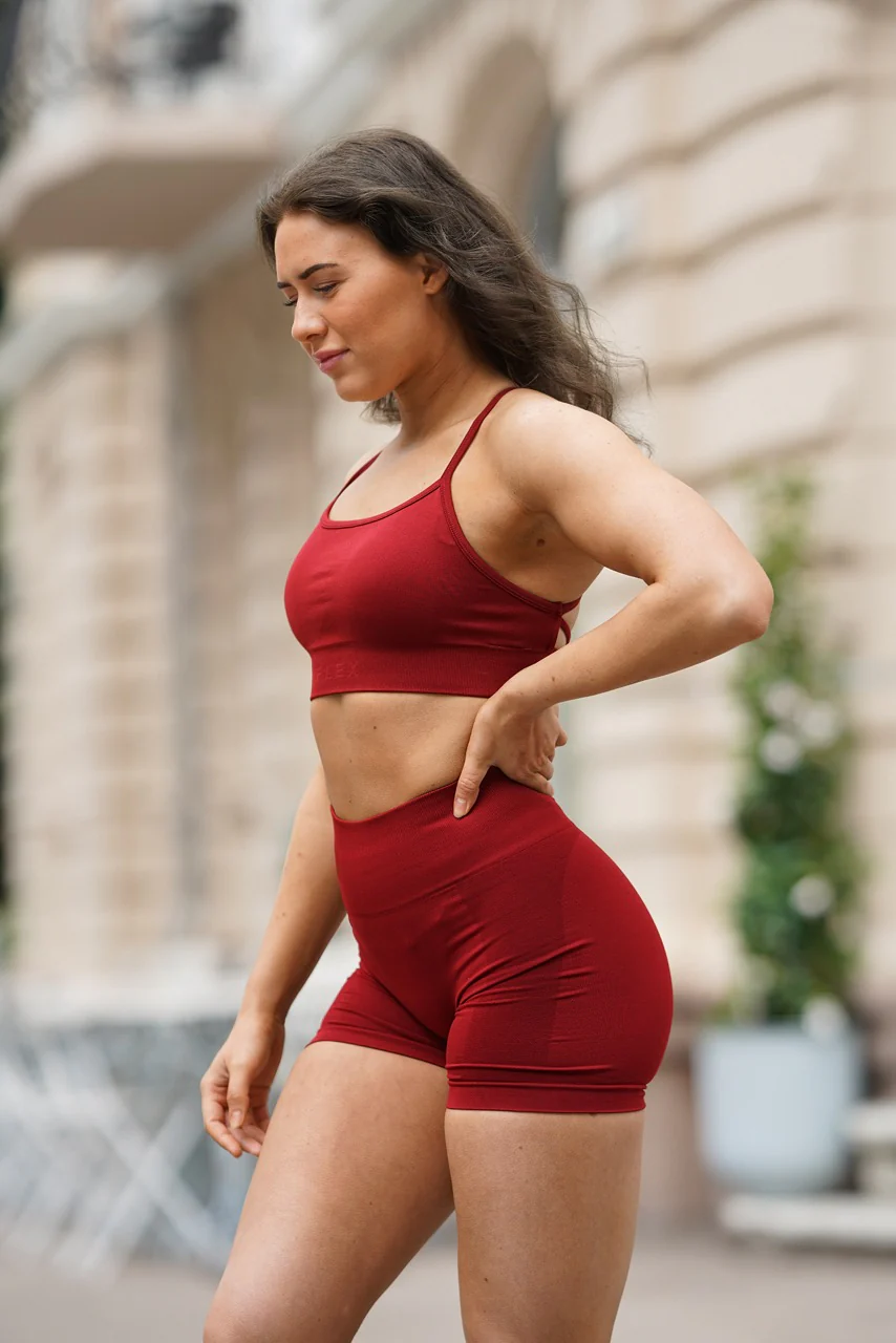 Strappy Accelera Bra - Deep Red - Image 12